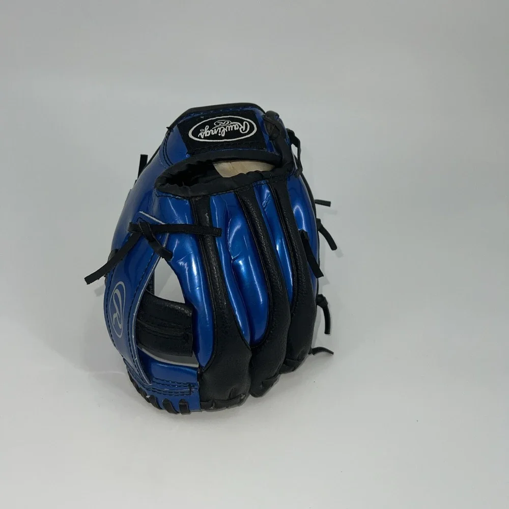 Rawlings Left Handed‎ Baseball Glove Youth 8.5 Inch PL85BBLC Metallic Blue/black
